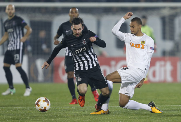 КРАЈ: Партизан - Јанг Бојс 2:1